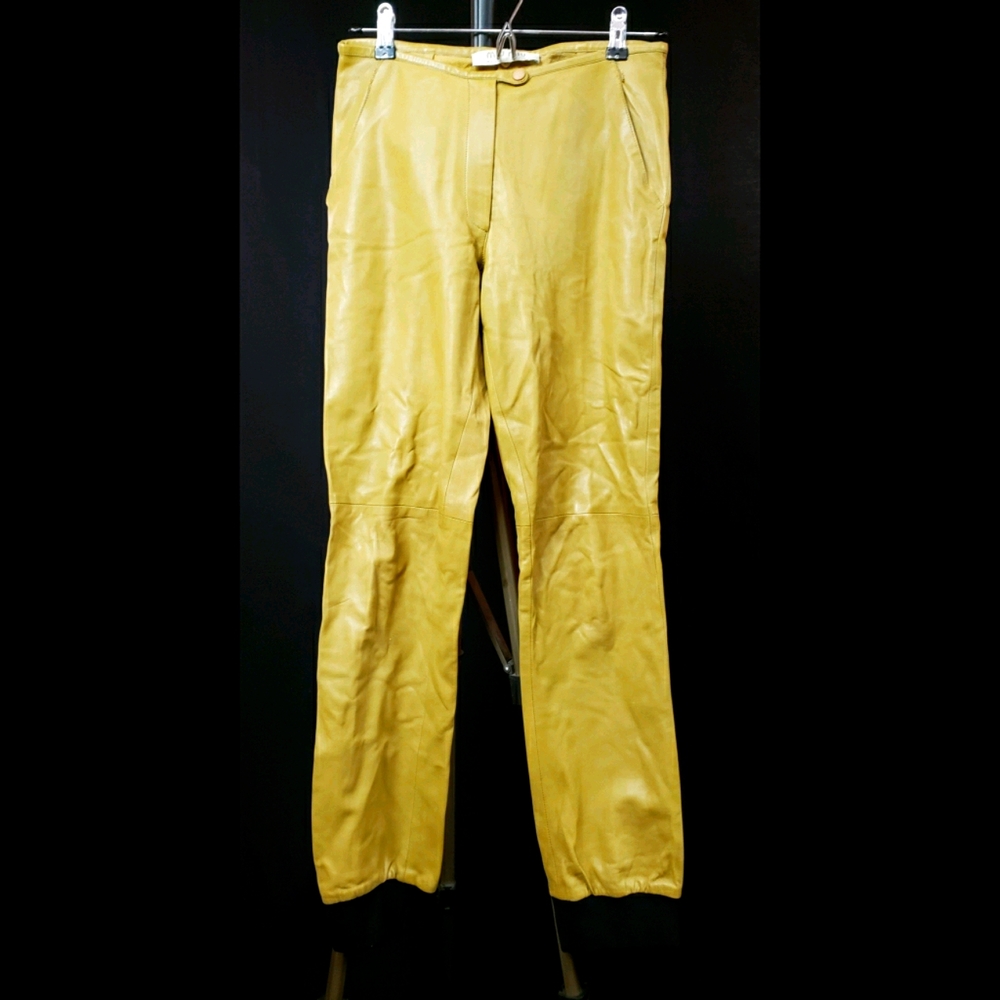 Miu Miu Rare Tan Tissue Leather Pants EU 40 Prada Era Y2K Runway